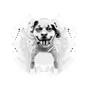 dog with centepid coming out of his mouth tattoo design idea