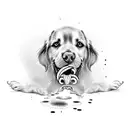 dog with centepid coming out of his mouth tattoo design idea