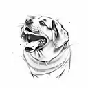 dog with centepid coming out of his mouth tattoo design idea