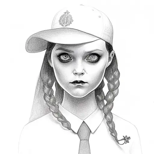 wednesday addams tattoo design idea