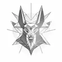 geometric eagle crest above a raging bull head, below a sun partially eclipsed by a larger and smaller moon tattoo design idea