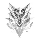 geometric eagle crest above a raging bull head, below a sun partially eclipsed by a larger and smaller moon tattoo design idea