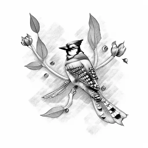blue jay croatia tattoo design idea