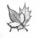blue jay, maple leaf, Croatia, california tattoo design idea
