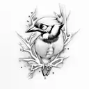croatian grb, blue jay tattoo design idea