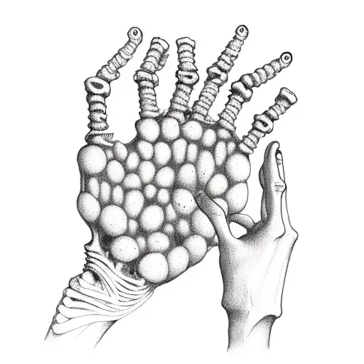 skeleton hand letting go of a balloon  tattoo design idea