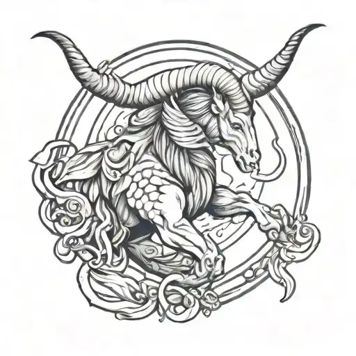 pleccostomus capricorn tattoo design idea
