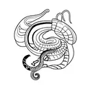 Butterfly and snake tattoo design idea