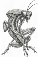 praying mantis tattoo design idea