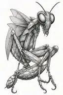 praying mantis tattoo design idea