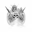 even though i walk through the valley of death i will fear no evil because your staff protects me tattoo design idea