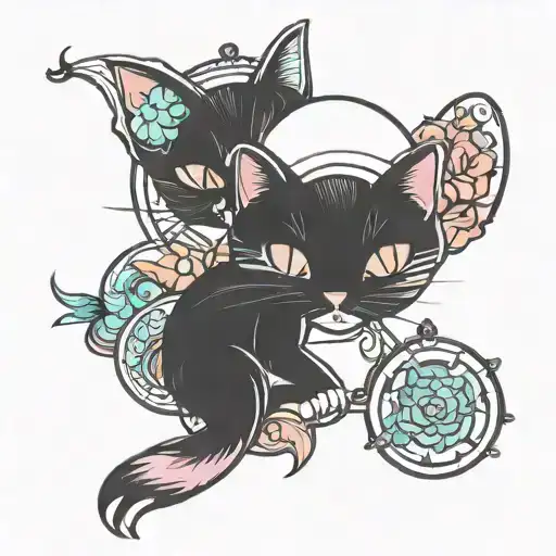 Caseoh_ holding kitty involved tattoo design idea