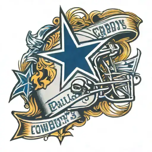 dallas cowboys 1960 logo incorporated into the design tattoo design idea