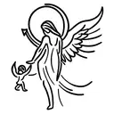 guardian angel with gemini zodiac tattoo design idea