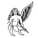 guardian angel with gemini zodiac tattoo design idea