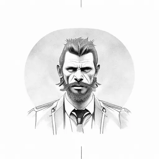 Klaus from amarican dad driving a moped while smoking a blunt  tattoo design idea