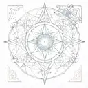 A geometric pattern representing the interconnectedness of chakras and elements of nature tattoo design idea