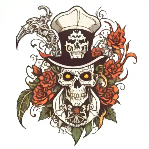 baron Samedi veve sleeve tattoo design idea