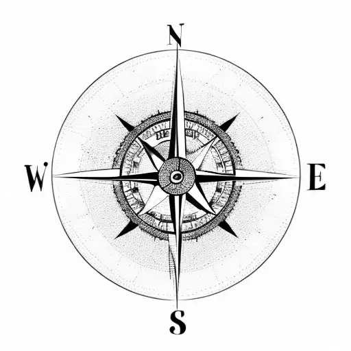 compass in a globe tattoo design idea