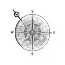 world globe with a compass tattoo design idea