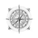 world globe with a compass tattoo design idea