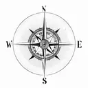 compass in a globe tattoo design idea