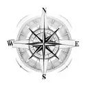 compass in a globe tattoo design idea