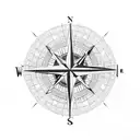 compass in a globe tattoo design idea