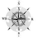 compass in a globe tattoo design idea