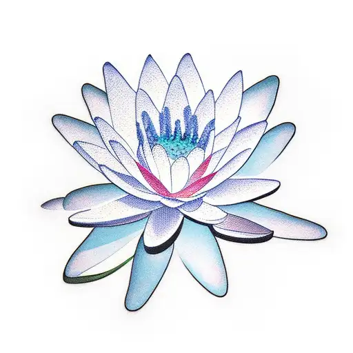 Blue water lily tattoo design idea