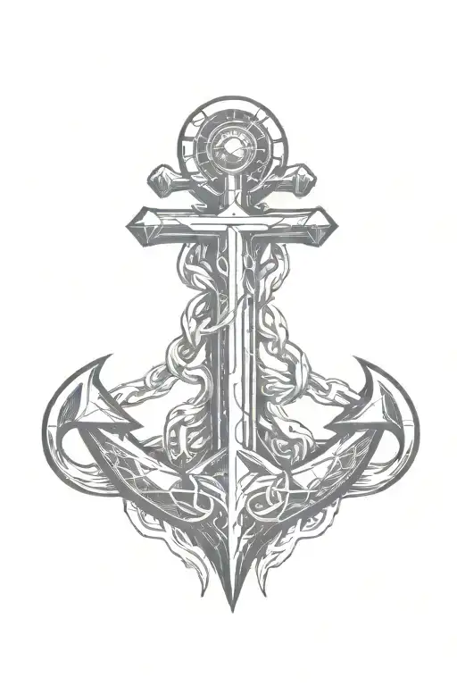 JOHANSSON with anchor and flame tattoo design idea