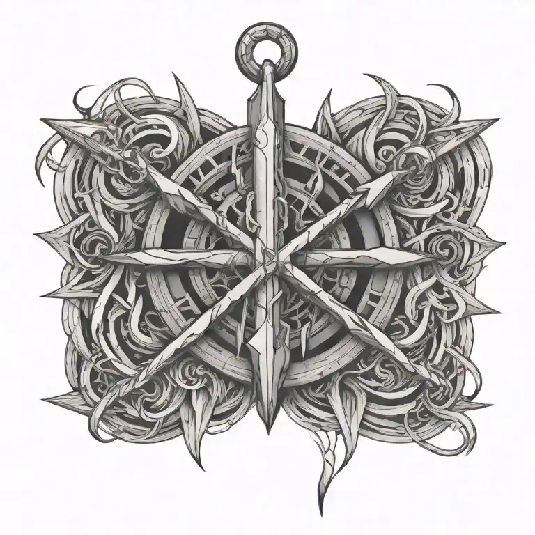 JOHANSSON with anchor and flame tattoo design idea