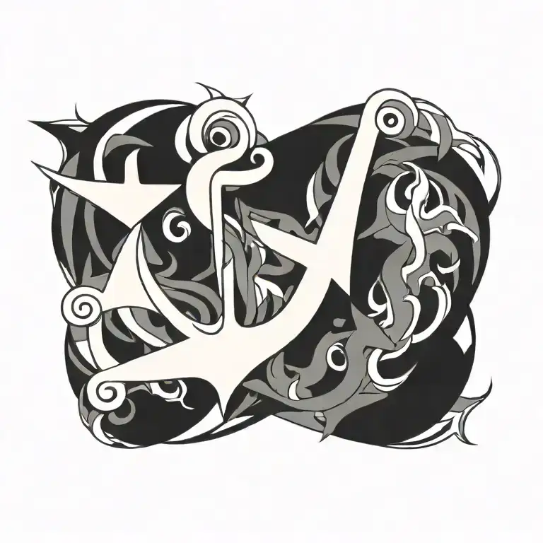 JOHANSSON with anchor and flame tattoo design idea