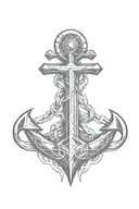JOHANSSON with anchor and flame tattoo design idea