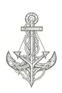burning anchor tattoo design idea