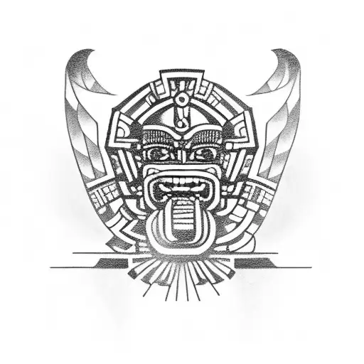 aztec god tattoo design idea
