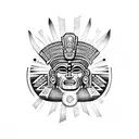aztec god tattoo design idea