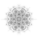 lily stargazer mandala pattern full chest tattoo in black and white ink tattoo design idea