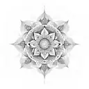lily stargazer mandala pattern full chest tattoo in black and white ink tattoo design idea