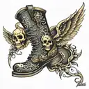 death boots tattoo design idea
