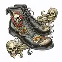 death boots tattoo design idea