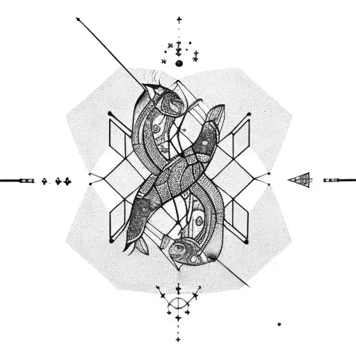 Pisces constellation with a geometric twist tattoo design idea