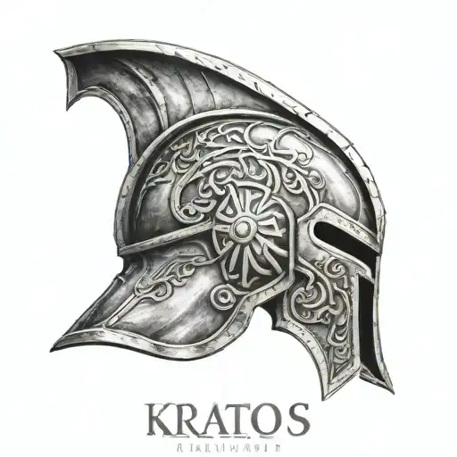 kratos spartan helmet tattoo design idea