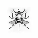 a dramatic mosquito behind a theater curtain tattoo design idea