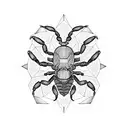 scorpion but not dark And creepy but make it an artwork And implement somewhere subtle the number 13 tattoo design idea
