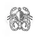 scorpion but not dark And creepy but make it an artwork And implement somewhere subtle the number 13 tattoo design idea