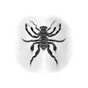 scorpion but not dark And creepy but make it an artwork And implement somewhere subtle the number 13 tattoo design idea