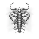 scorpion tattoo but not dark And creepy but make it an artwork And implement somewhere subtle the number 13 tattoo design idea