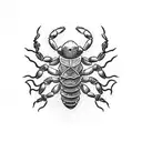 scorpion tattoo but not dark And creepy but make it an artwork And implement somewhere subtle the number 13 tattoo design idea