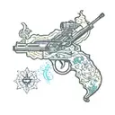 punjab map with ak 47 tattoo design idea